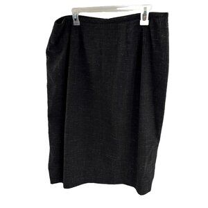 Dressbarn Womens 16W Skirt Black Straight Career Work Office Plus Size